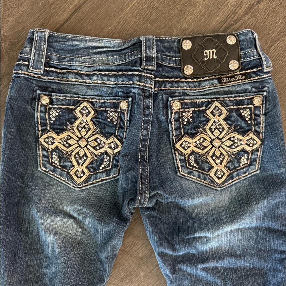 Miss Me Jeans with Cross design pockets  - Size 25